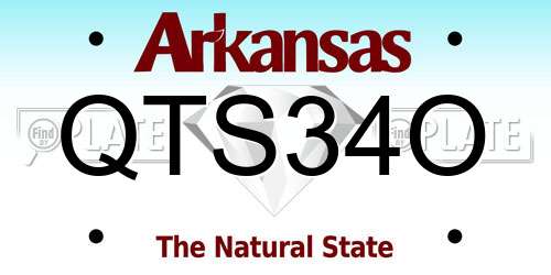 QTS34O Arkansas License Plate