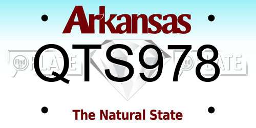 QTS978 Arkansas License Plate