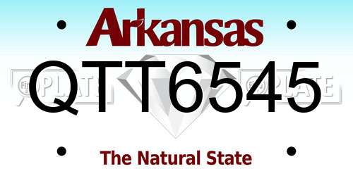 QTT6545 Arkansas License Plate