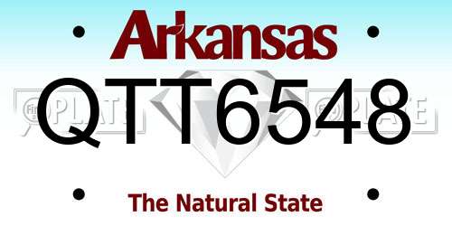 QTT6548 Arkansas License Plate