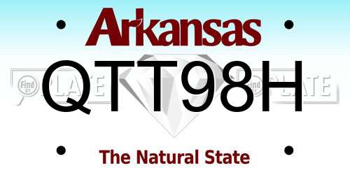 QTT98H Arkansas License Plate