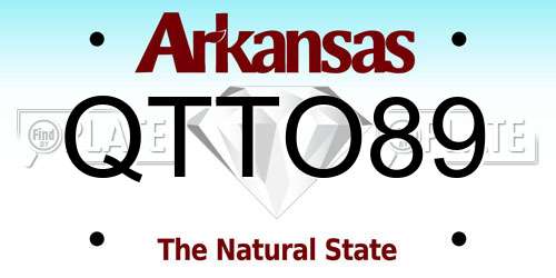 QTTO89 Arkansas License Plate