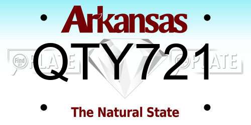 QTY721 Arkansas License Plate