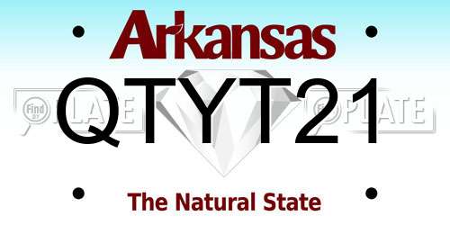 QTYT21 Arkansas License Plate
