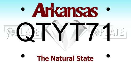 QTYT71 Arkansas License Plate