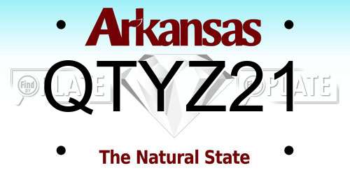 QTYZ21 Arkansas License Plate
