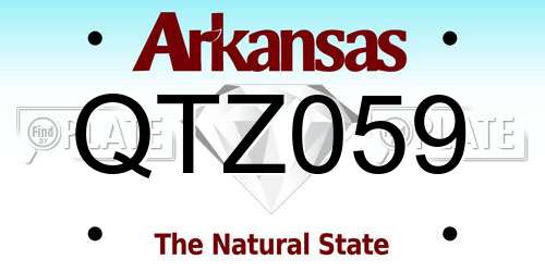 QTZ059 Arkansas License Plate