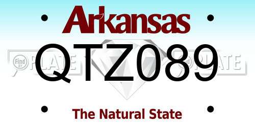 QTZ089 Arkansas License Plate