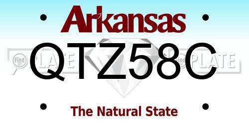 QTZ58C Arkansas License Plate