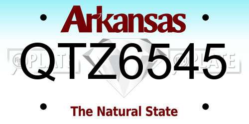 QTZ6545 Arkansas License Plate