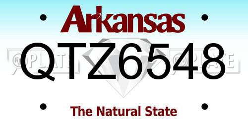 QTZ6548 Arkansas License Plate