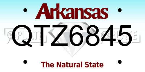 QTZ6845 Arkansas License Plate