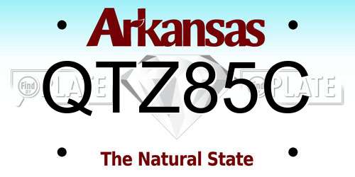 QTZ85C Arkansas License Plate