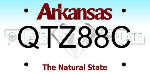 QTZ88C Arkansas License Plate
