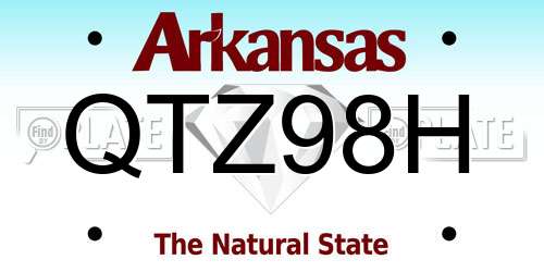 QTZ98H Arkansas License Plate
