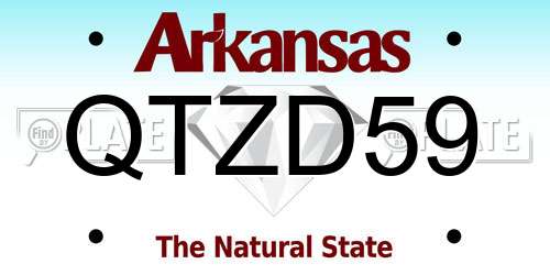 QTZD59 Arkansas License Plate