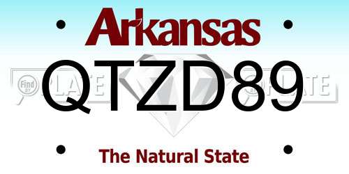 QTZD89 Arkansas License Plate