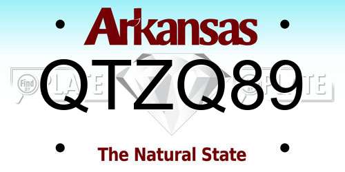 QTZQ89 Arkansas License Plate