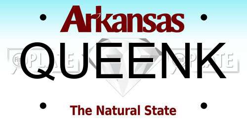 QUEENK Arkansas License Plate