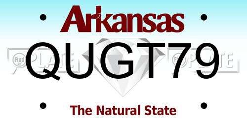 QUGT79 Arkansas License Plate