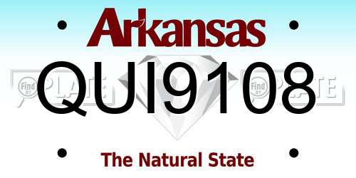 QUI9108 Arkansas License Plate