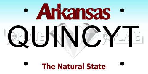 QUINCYT Arkansas License Plate