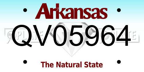 QV05964 Arkansas License Plate