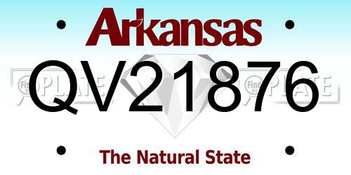 QV21876 Arkansas License Plate