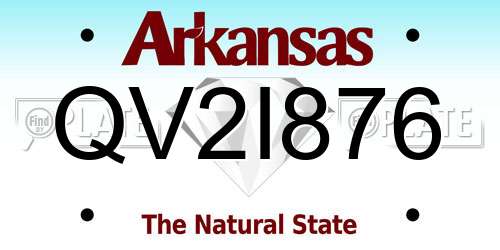 QV2I876 Arkansas License Plate