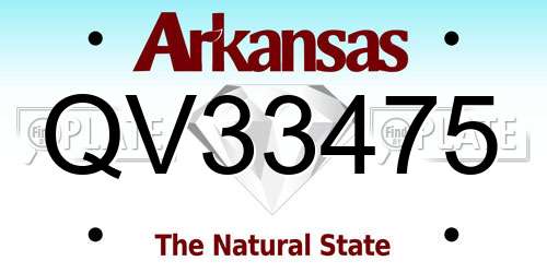 QV33475 Arkansas License Plate