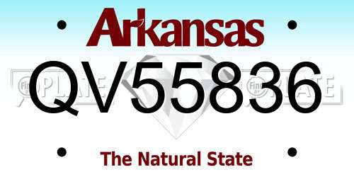 QV55836 Arkansas License Plate