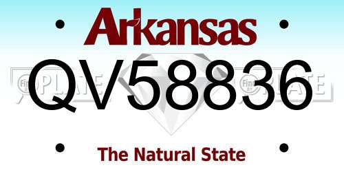 QV58836 Arkansas License Plate