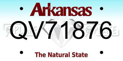 QV71876 Arkansas License Plate