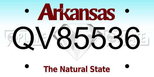 QV85536 Arkansas License Plate