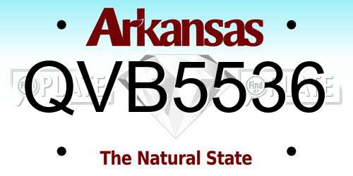 QVB5536 Arkansas License Plate