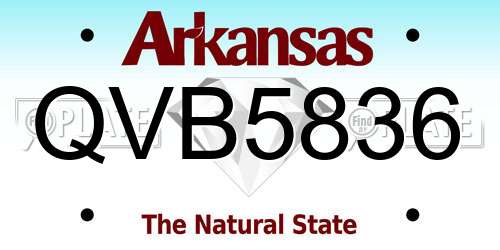 QVB5836 Arkansas License Plate