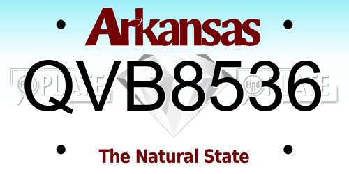 QVB8536 Arkansas License Plate