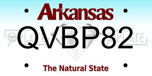 QVBP82 Arkansas License Plate