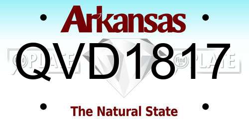 QVD1817 Arkansas License Plate