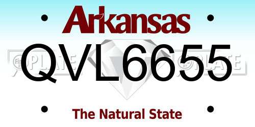 QVL6655 Arkansas License Plate