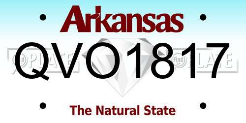 QVO1817 Arkansas License Plate