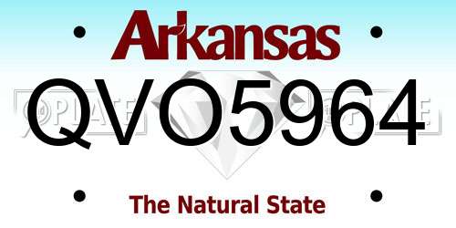 QVO5964 Arkansas License Plate