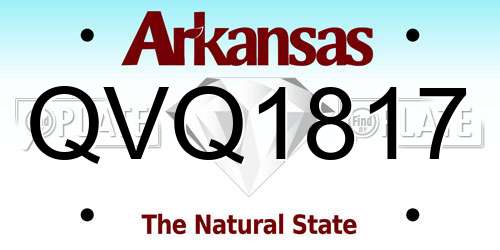 QVQ1817 Arkansas License Plate