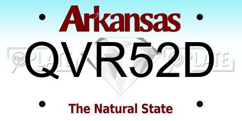 QVR52D Arkansas License Plate