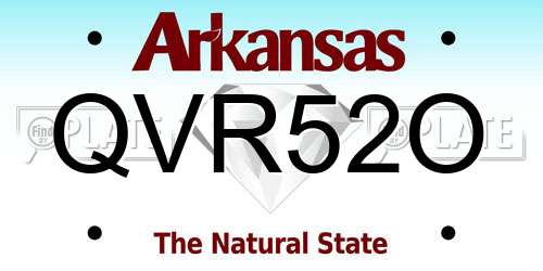 QVR52O Arkansas License Plate