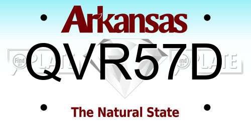 QVR57D Arkansas License Plate