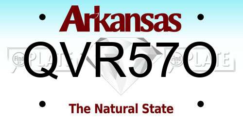 QVR57O Arkansas License Plate