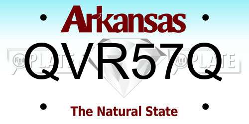QVR57Q Arkansas License Plate