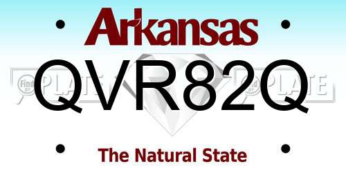 QVR82Q Arkansas License Plate