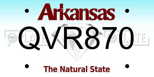QVR870 Arkansas License Plate